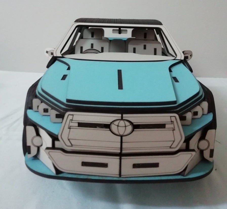 Laser Cut Toyota Hilux 3D Model Free Vector