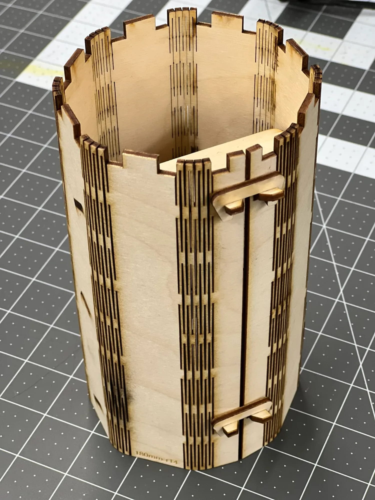 Laser Cut Dice Tower With Living Hinges SVG File