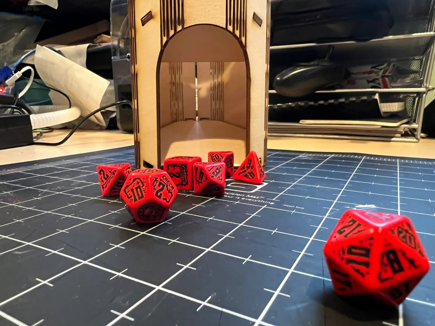 Laser Cut Dice Tower With Living Hinges SVG File