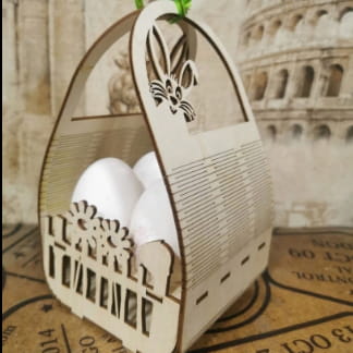 Laser Cut Easter Egg Decorative Basket Free Vector