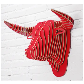 Laser Cut Bull Head Hanging Wall Decor Free Vector