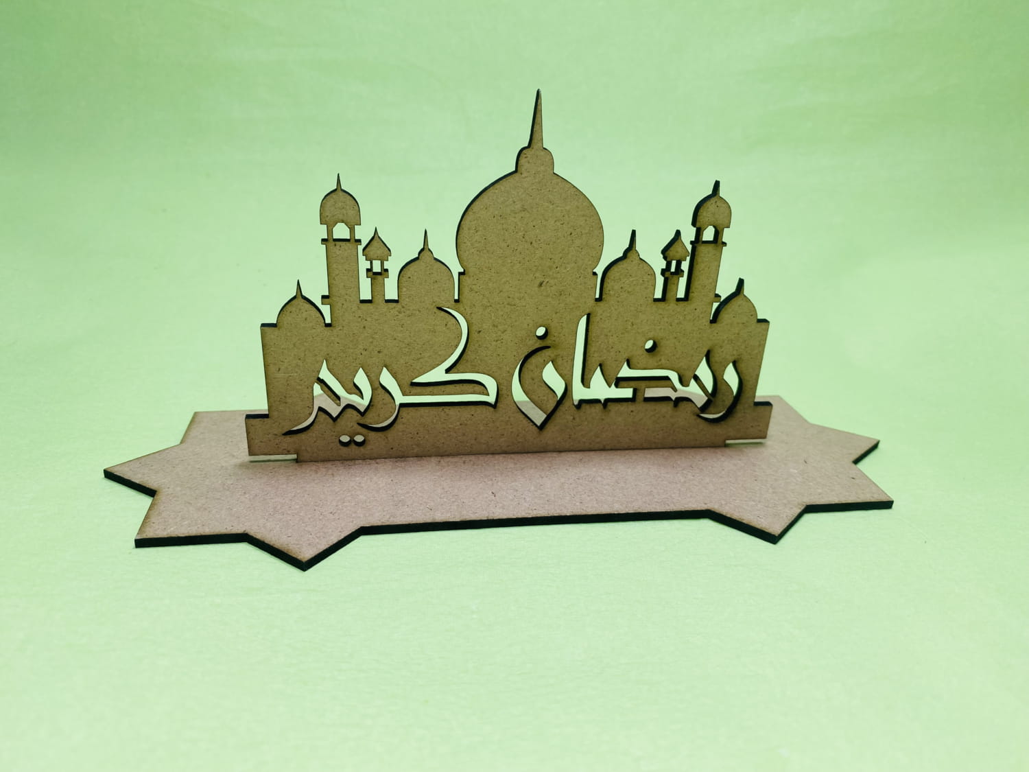 Laser Cut Wood Ramadan Mosque Decoration Free Vector