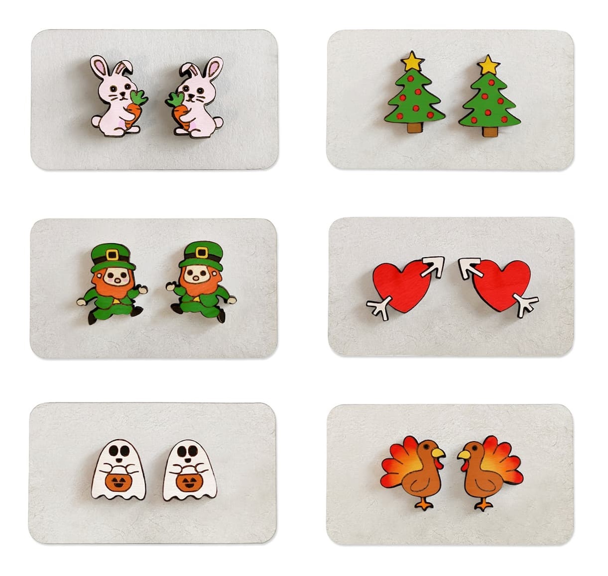 Laser Cut Holiday Earring Pack SVG File Free Download - 3axis.co - 3D model önizlemesi