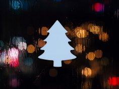 Laser Cut Christmas Tree Shape Cutout Free Vector