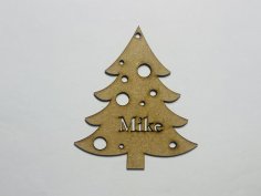 Laser Cut Personalized Christmas Tree Ornament Free Vector