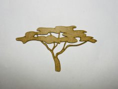 Laser Cut Wood African Tree Cutout Unfinished Wooden African Tree Shape Free Vector