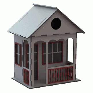 Laser Cut Decorative Wooden Bird House Free Vector