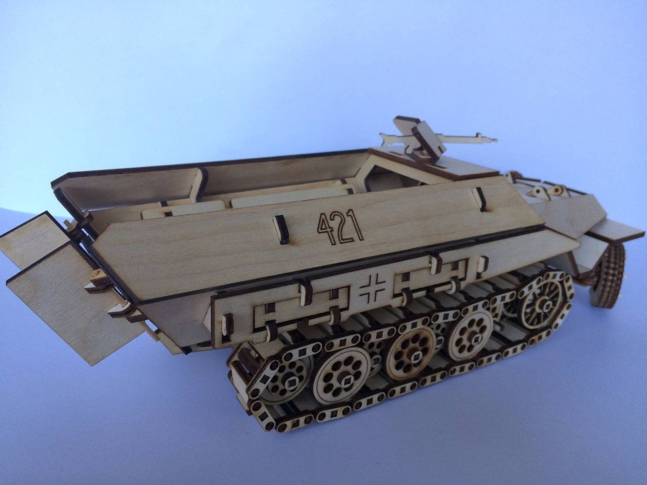 Laser Cut Armored Personnel Carrier APC 3D Model Wooden Toy Free Vector