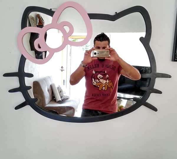 Laser Cut Hello Kitty Mirror Frame Free Vector