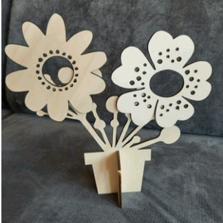 Laser Cut Flowers Table Decor SVG File