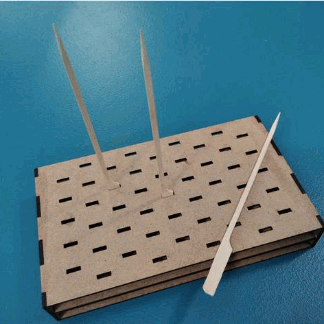 Laser Cut Bamboo Skewers Stand 3mm DXF File