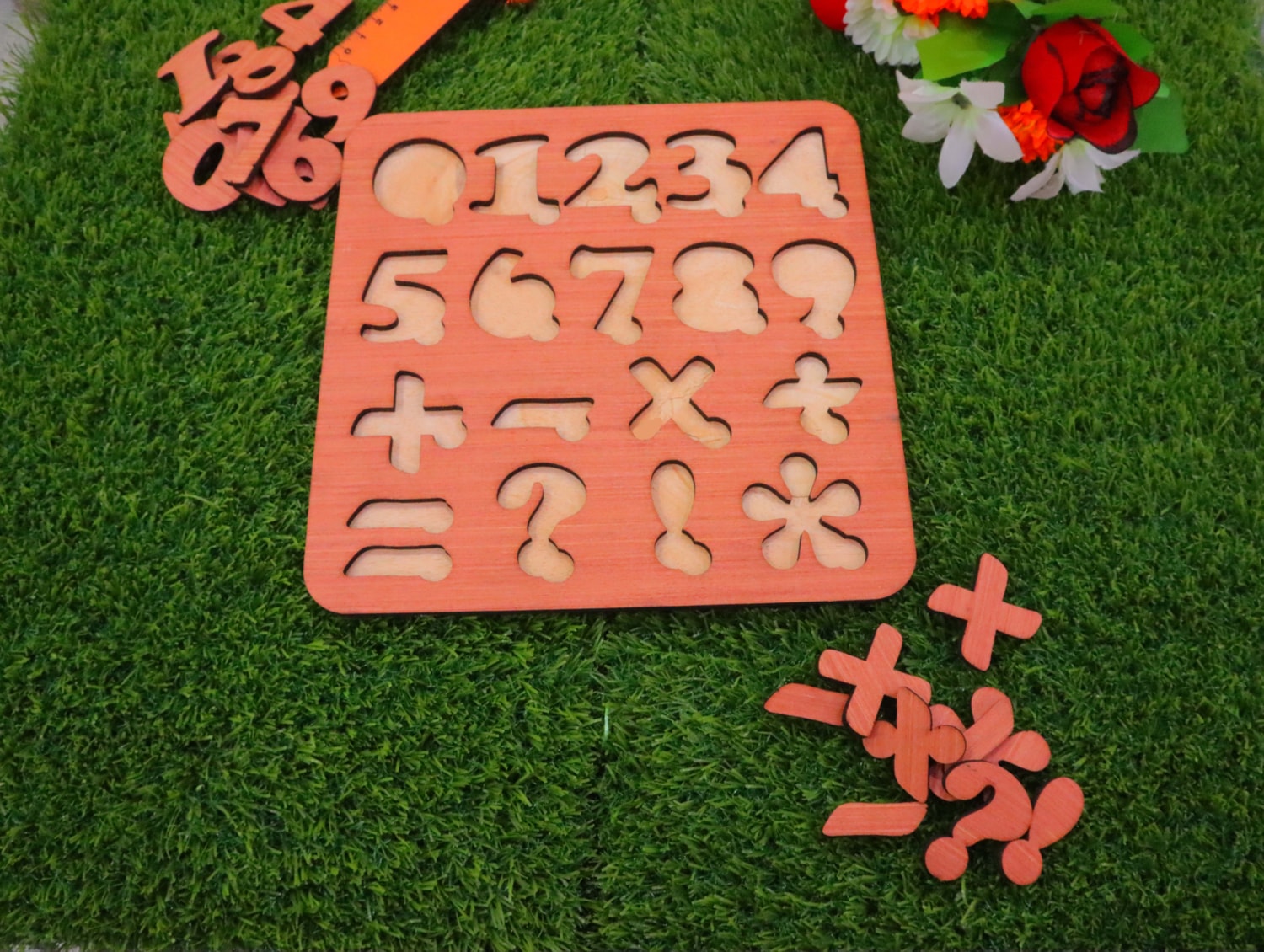 Laser Cut Kids Wooden Number Math Puzzle 4mm Free Vector