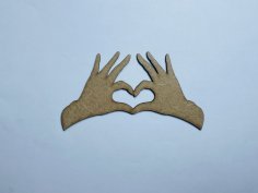 Laser Cut Wooden Heart Hands Cutout Free Vector