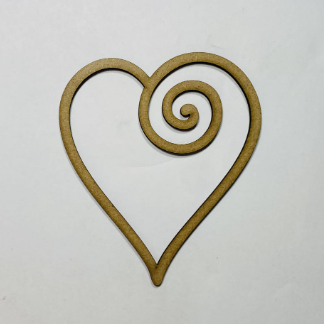 Laser Cut Wooden Swirl Heart Shape For Crafts Free Vector