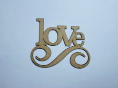 Laser Cut Love Wood Cutout Unfinished Wood Craft Blank Free Vector