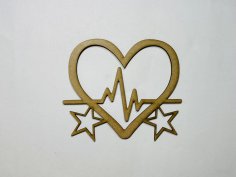 Laser Cut Wood Heartbeat Unfinished Cutout Shape Free Vector