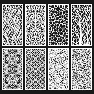 Decorative Panel Design Patterns For Laser Cutting CNC Free Vector