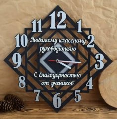 Laser Cut Contemporary Personalized Wall Clock Free Vector