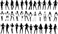 Silhouettes of Girls Free Vector