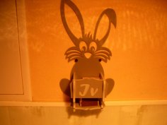 Laser Cut Bunny Match Holder Wall Box For Kitchen 4mm Free Vector