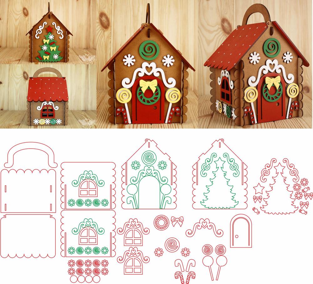 3D Gingerbread House SVG
