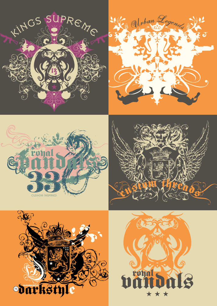 Vintage Tshirt Design With Dragons Free Vector cdr Download - 3axis.co