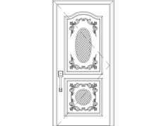 Modern Single Door Design dxf File