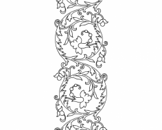Free Hand Embroidery Pattern Scroll Design dxf File
