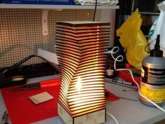 Wooden Nightligh Table Lamp Laser Cut DXF File