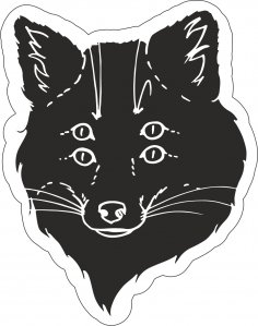 Black Fox Sticker Vector Art Free Vector