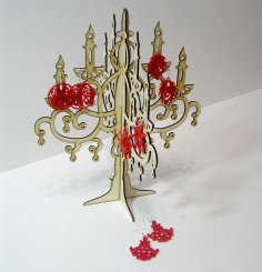 Candlestick Jewelry Hanger Laser Cut Free Vector