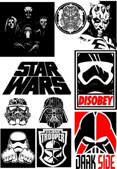 Star Wars Silhouette Vector Pack Free Vector