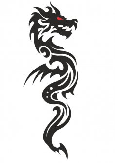 Cool Tribal Dragon Tattoo Design Vector Free Vector