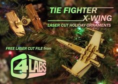 Laser Cut Tie Fighter & X-Wing Laser Cut Ornaments – C4 Labs