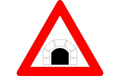 Road Sign Tunnel ahead dxf File