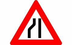Road Narrow Sign On The Left dxf File