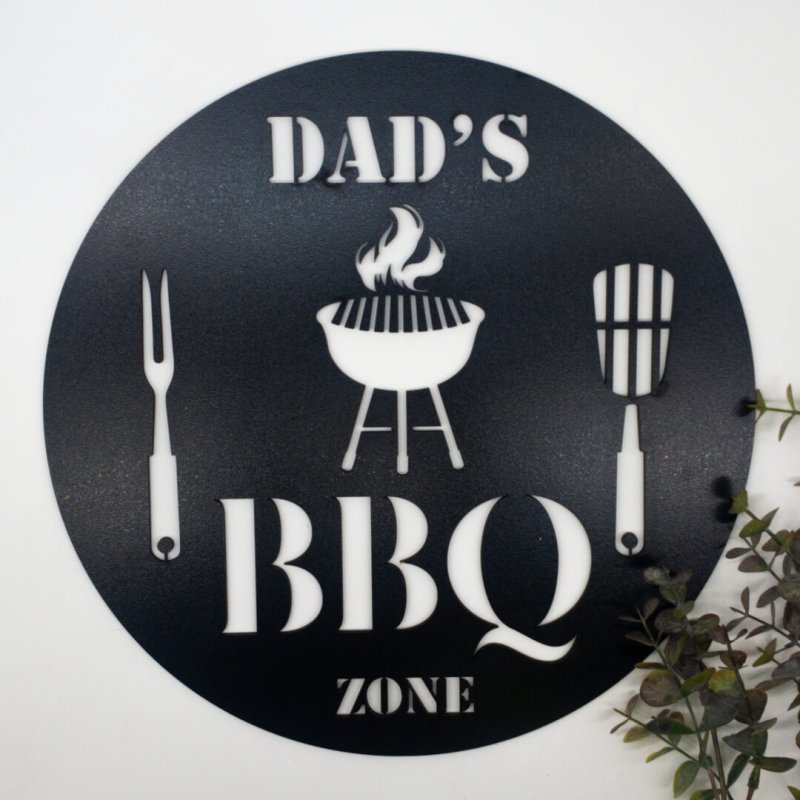 Laser Cut Dad’s BBQ Zone Sign Free Vector Download - 3axis.co - 3D model önizlemesi