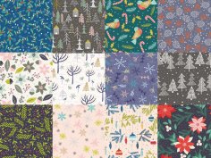 Winter Patterns Collection Free Vector