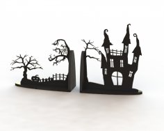 Horror Book Support Laser Cut Free Vector