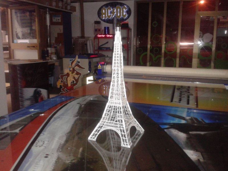 Laser Cut Eiffel Tower Paper Model SVG File Free Download - 3axis.co - 3D model önizlemesi