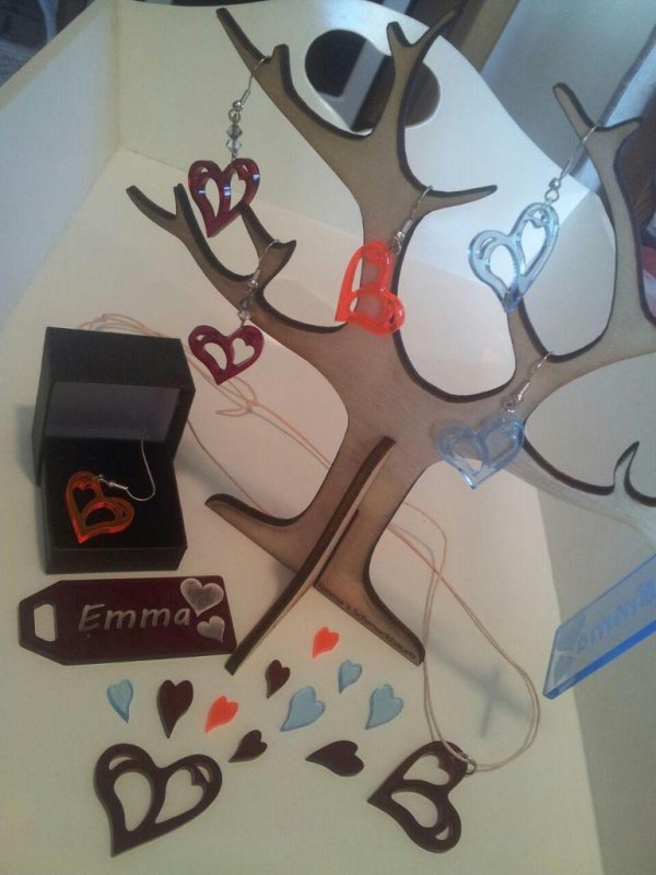 Laser Cut Tree Ring Holder DXF File Free Download - 3axis.co - 3D model önizlemesi