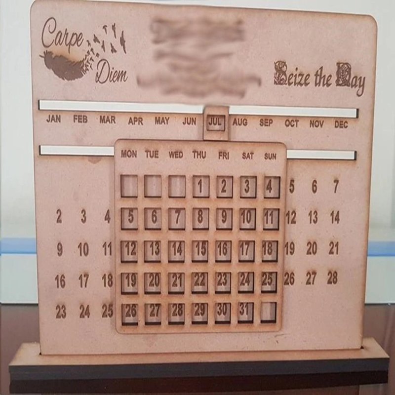 Laser Cut Perpetual Calendar Free Vector cdr Download - 3axis.co - 3D model önizlemesi