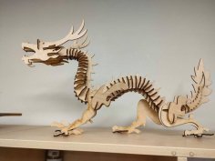 Laser Cut Dragon 3D Puzzle Free Vector