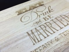 Laser Engraved Cheese Board Set for Wedding