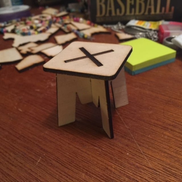 Laser Cut Tiny Table or Stool for Fairy Garden Free Vector Download