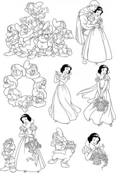 Seven Dwarfs Snow White Wall Decal Free Vector