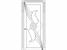 Main Single Door Carving Design dxf File
