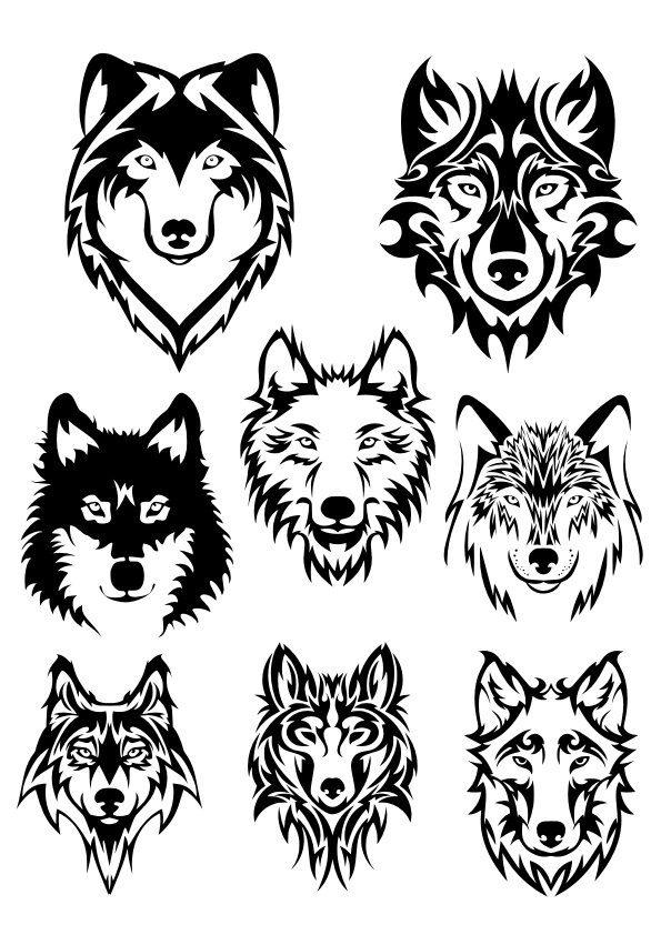 Wolf Face Silhouette Vector Art Free Vector Cdr Download 3axis Co