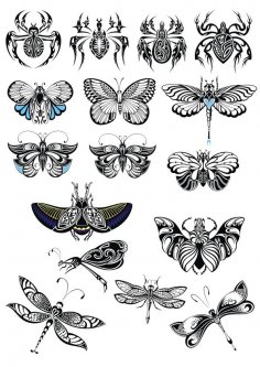 Butterfly Collection Vector Set Free Vector