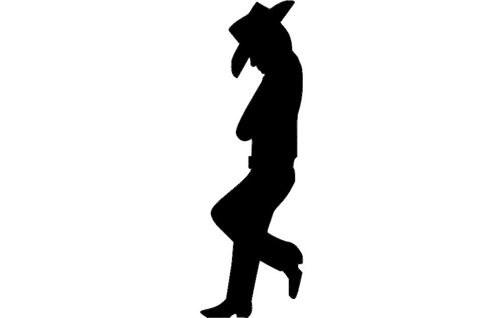 leaning cowboy silhouette